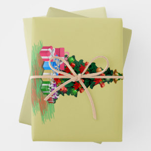 Feuille De Papier Cadeau Arbre de Noël