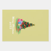 Feuille De Papier Cadeau Arbre de Noël (Devant)
