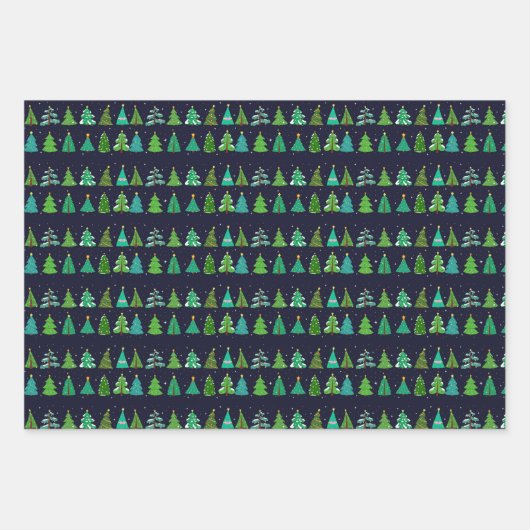 Feuille De Papier Cadeau Arbre de Noël (Devant)