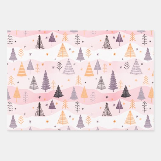 Feuille De Papier Cadeau Arbre de Noël (Devant)