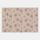 Feuille De Papier Cadeau Arbre de Noël à l'aquarelle mignon sur Kraft (Devant)