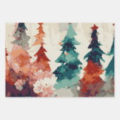 Feuille De Papier Cadeau Arbre de Noël Abstrait 3 (Devant)