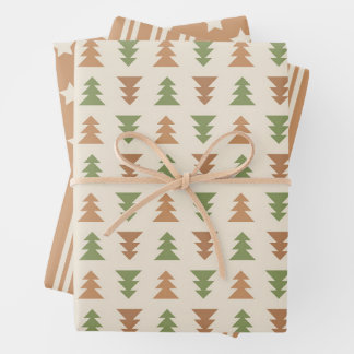 Feuille De Papier Cadeau Arbre de Noël coloré