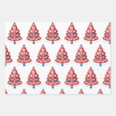 Feuille De Papier Cadeau Arbre de Noël d'art populaire scandinave (Devant 2)