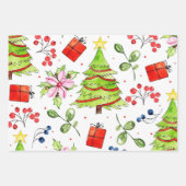 Feuille De Papier Cadeau Arbre de Noël d'hiver (Devant)