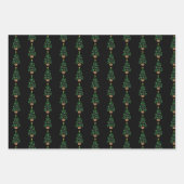 Feuille De Papier Cadeau Arbre de Noël du joueur de baseball (Devant 2)