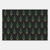 Feuille De Papier Cadeau Arbre de Noël du joueur de baseball (Devant)