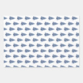 Feuille De Papier Cadeau Arbre de Noël en bleu Delft (Devant)