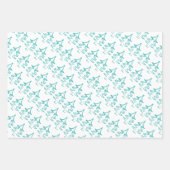 Feuille De Papier Cadeau Arbre De Noël En Rouge, Bleu, Vert (Devant 3)