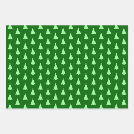 Feuille De Papier Cadeau Arbre de Noël en vert (Devant)