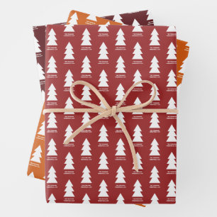 Feuille De Papier Cadeau Arbre de Noël géométrique minimaliste personnalisé