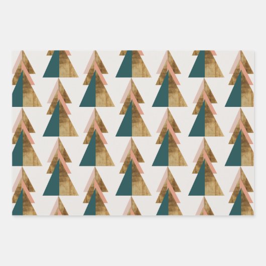 Feuille De Papier Cadeau Arbre de Noël minimal (Devant)