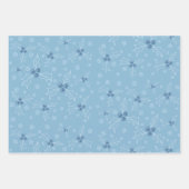 Feuille De Papier Cadeau Arbre de Noël Motif bleu blanc (Devant)