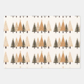 Feuille De Papier Cadeau Arbre de Noël Neutre Forêt d'hiver (Devant 3)