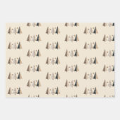 Feuille De Papier Cadeau Arbre de Noël Neutre Forêt d'hiver (Devant 2)
