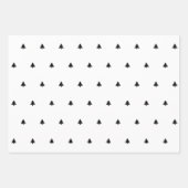 Feuille De Papier Cadeau Arbre de Noël noir/blanc Motif d'icône simple (Devant 2)