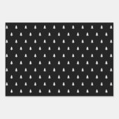 Feuille De Papier Cadeau Arbre de Noël noir et blanc (Devant)