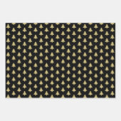 Feuille De Papier Cadeau Arbre de Noël noir/or Motif emblématique (Devant 3)