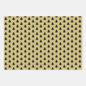 Feuille De Papier Cadeau Arbre de Noël noir/or Motif emblématique (Devant)