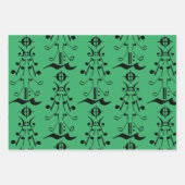 Feuille De Papier Cadeau Arbre de Noël - Notes musicales et symboles (Devant 2)