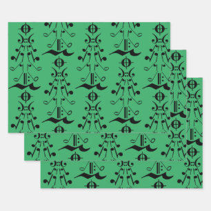 Feuille De Papier Cadeau Arbre de Noël - Notes musicales et symboles