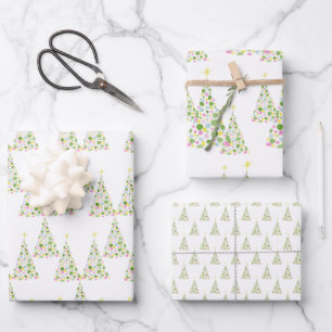 Feuille De Papier Cadeau Arbre de Noël Polka Dot