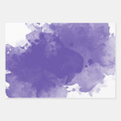 Feuille De Papier Cadeau Arbre de Noël pourpre Flèches de neige dorées (Devant 2)