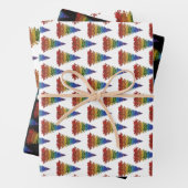 Feuille De Papier Cadeau Arbre de Noël Rainbow (En situation)