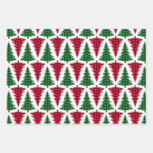 Feuille De Papier Cadeau Arbre de Noël Red Green Buffalo (Devant)