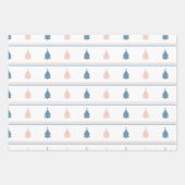 Feuille De Papier Cadeau Arbre de Noël rose (Devant 3)