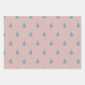 Feuille De Papier Cadeau Arbre de Noël rose (Devant 2)