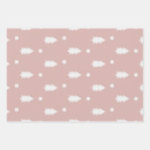 Feuille De Papier Cadeau Arbre de Noël rose Boho set 3 (Devant 3)