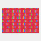 Feuille De Papier Cadeau Arbre de Noël rouge Pop Art (Devant 3)