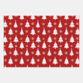 Feuille De Papier Cadeau Arbre de Noël rouge, vert et or d'hiver Motif (Devant)