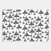 Feuille De Papier Cadeau Arbre de Noël rustique flocon de Noël vacances de (Devant 3)