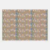 Feuille De Papier Cadeau Arbre de Noël Rustique Kraft Lumières Multi (Devant 2)