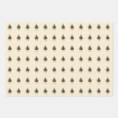 Feuille De Papier Cadeau Arbre de Noël rustique minimal (Devant)
