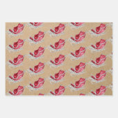 Feuille De Papier Cadeau Arbre de Noël Snowman Sleigh Kraft (Devant 3)