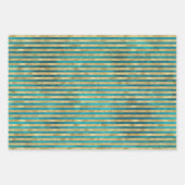 Feuille De Papier Cadeau Arbre de Noël Turquoise Turquoise Gold (Devant 2)