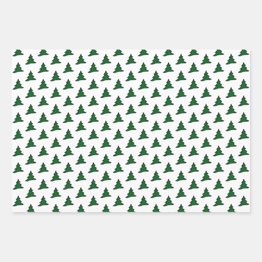 Feuille De Papier Cadeau Arbre de Noël vert (Devant 2)