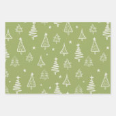 Feuille De Papier Cadeau Arbre de Noël vert d'hiver rustique et neige (Devant 2)