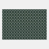 Feuille De Papier Cadeau Arbre de Noël vert foncé et blanc moderne (Devant 3)