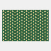 Feuille De Papier Cadeau Arbre de Noël vert/or Motif emblématique (Devant 3)
