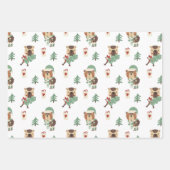 Feuille De Papier Cadeau Arbres adorables | Teddy Bear Noël (Devant 3)