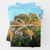 FEUILLE DE PAPIER CADEAU ARBRES D'AUTOMNE (En situation)