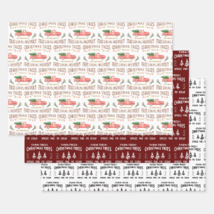 FEUILLE DE PAPIER CADEAU ARBRES DE NOËL