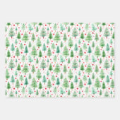 Feuille De Papier Cadeau Arbres de Noël (Devant)