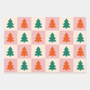Feuille De Papier Cadeau Arbres de Noël