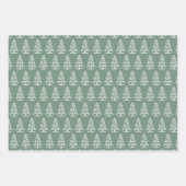 Feuille De Papier Cadeau Arbres de Noël Abstraits en rouge et vert (Devant)