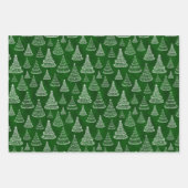 Feuille De Papier Cadeau Arbres de Noël classiques Motif étincelant (Devant)